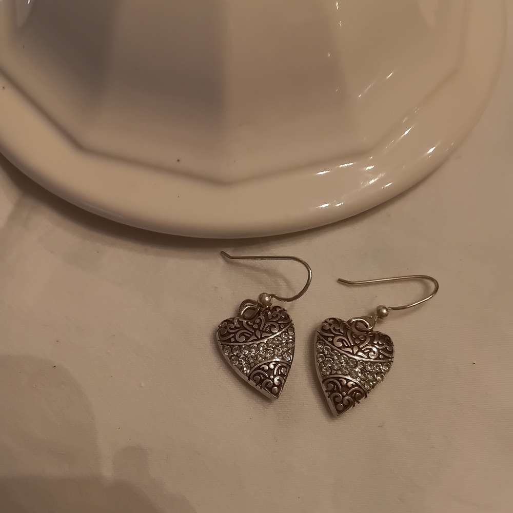 Brighton "Crystal Love" or "Love is All You Need" heart earrings. - Picture 4 of 5